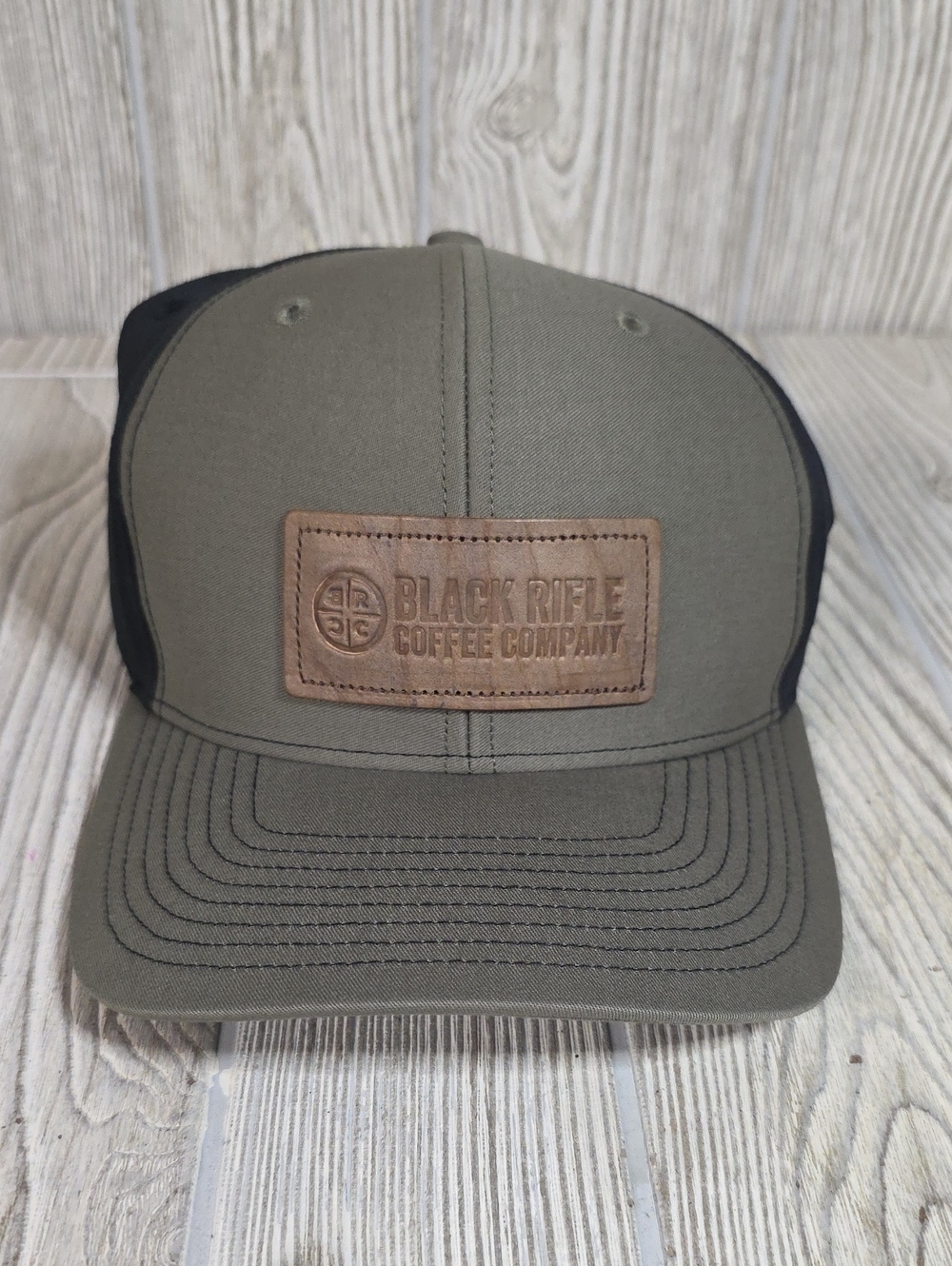 Black Rifle Coffee Company Trucker Hat Leather Patch Adult Adjustable Cap NEW